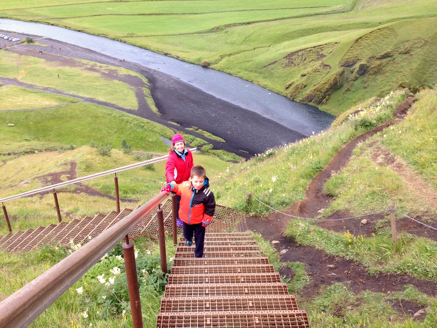 Skogafoss escaleras